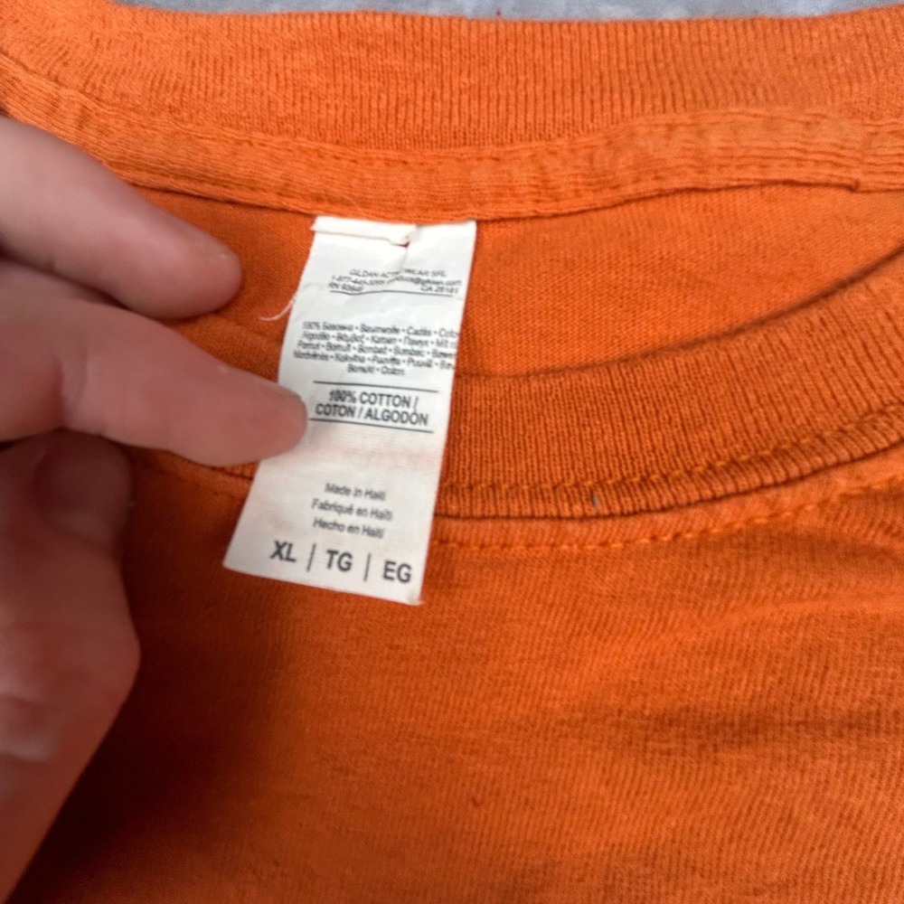 Gildan Alamo Historic Texas Graphic T Shirt‎ Orange Mens XL Boxy Fit Y2K Style - Picture 4 of 6